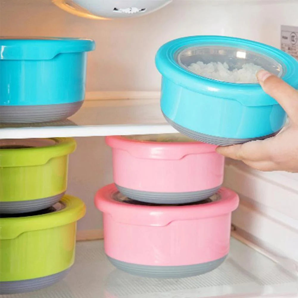 Set Of 3 Bento Bowl, Stainless Steel Round Food Container, Portable Leakproof Lunch Box, Food Silicone Bento Lunch Box For Kids, Instant Noodle Bowl Food Container, Collapsible Food Container with Lid, Stainless Steel Non-Slip Crisper Set Of 3 Bento Bowl, Stainless Steel Round Food Container, Portable Leakproof Lunch Box, Food Silicone Bento Lunch Box For Kids, Instant Noodle Bowl Food Container, Collapsible Food Container with Lid, Stainless Steel Non-Slip Crisper